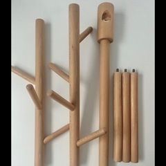 ポールハンガー コートハンガー 木製 ハンガーラック　の画像