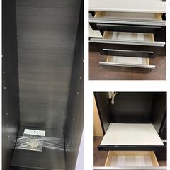 ジ461/ キッチンボード 食器棚 収納棚 ブラック 組み合わせ セパレート 入江木工の画像
