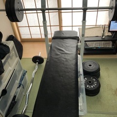 可変式ダンベル40キロ×2、ベンチプレスセット、トレーニングベンチの画像