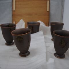 [1681]庫山　フリーカップ　5セット　陶磁器　古窯之旅 グラスの画像