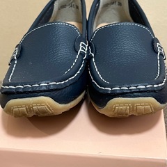 レザーモカシンローファー ネイビー 36 ドライビングシューズ風の画像