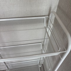 キッチンラック　ホワイト　棚キッチンワゴンの画像