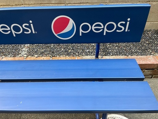 【中古・希少】PEPSI ペプシ ベンチ 昭和レトロ 看板ベンチ スチール製 アルミ座面 店舗什器 ガーデンチェア