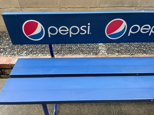 【中古・希少】PEPSI ペプシ ベンチ 昭和レトロ 看板ベンチ スチール製 アルミ座面 店舗什器 ガーデンチェア