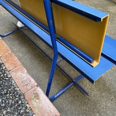 【中古・希少】PEPSI ペプシ ベンチ 昭和レトロ 看板ベンチ スチール製 アルミ座面 店舗什器 ガーデンチェアの画像