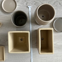 陶器植木鉢4セット【各小皿付き】の画像