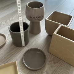 陶器植木鉢4セット【各小皿付き】の画像