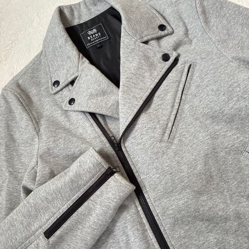 美品　BEAMS HEART ビームスハート ダブルライダース風デザイン　グレー　ジャケット