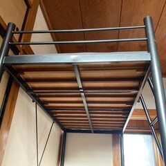 【中古/長期保管品/お引取り限定】■ロフトベッド■スチール製■W96㎝×L212㎝×H180㎝■の画像