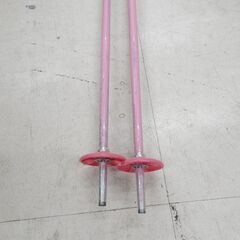 札幌市 清田区 カザマ ジュニアスキー 117㎝ ポールセット Rocker ピンク系 の画像