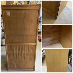 昭和レトロ　タンス　レトロポップ　花柄　グリーン　中古品　　高さ約133cmの画像