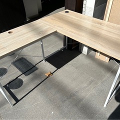 LOWYA ニューミショーン L字デスク 美品　ワークデスク　木製机の画像