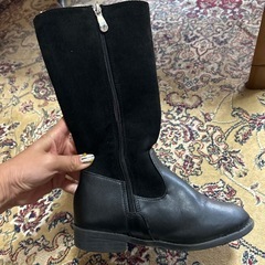 ロングブーツ 黒 キッズ 19cmの画像