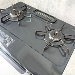 お引取り限定 21年製 パロマ LPガス用コンロ 2口ガステーブル IC-S37K-L 左強火力の画像