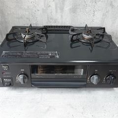 お引取り限定 21年製 パロマ LPガス用コンロ 2口ガステーブル IC-S37K-L 左強火力の画像