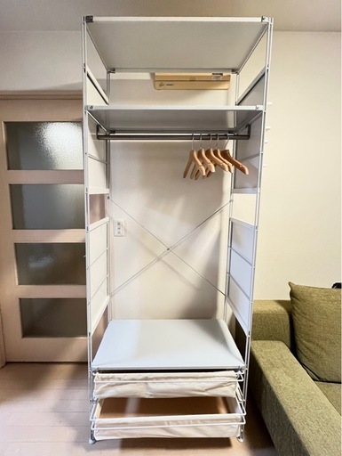 【美品】無印良品 MUJIスチールユニットシェルフ ハンガーラック