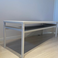 IKEA ローデスク　グレー×ホワイト　リバーシブル　中古ですの画像