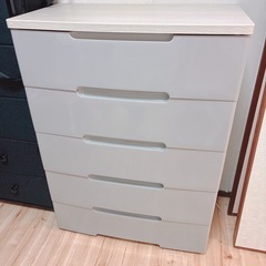 アイリスオーヤマ チェスト 5段 スモーキーグレーの画像