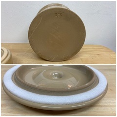 常滑焼　久松窯　壺3号と無公害おもし3kg セット　梅干し・漬物作りに　中古品の画像