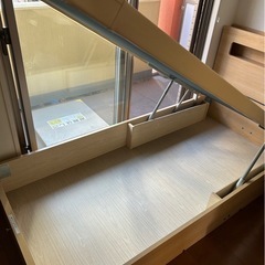 直接配送、引き取り限定/ドリームベッド シングル跳ね上げ式ベットフレーム マットレスセットの画像