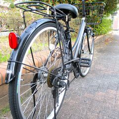 中古自転車 IBERIS ママチャリ 自転車 6段変速 26インチ LEDライト ブラック 通勤 通学 近所のお出掛けなどにの画像