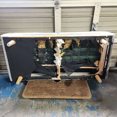  2人掛けソファ グレー 布張り 足着脱式 ローソファ 25K 北TO1の画像