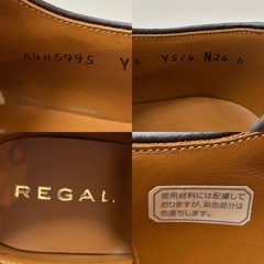 未使用箱付REGALリーガルビジネスシューズドレスシューズ外羽根Uチップ革靴紐靴レースアップシューズ男性用紳士靴メンズ日本製焦げ茶の画像