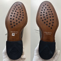 未使用箱付REGALリーガルビジネスシューズドレスシューズ外羽根Uチップ革靴紐靴レースアップシューズ男性用紳士靴メンズ日本製焦げ茶の画像