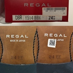 未使用箱付REGALリーガルビジネスシューズドレスシューズ外羽根Uチップ革靴紐靴レースアップシューズ男性用紳士靴メンズ日本製焦げ茶の画像