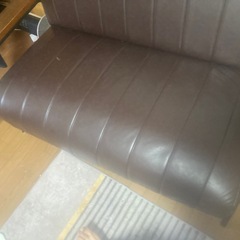 革製ソファー  天然木目 レトロモダンの画像
