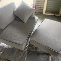 【現金可】ポケットコイルソファー グレー コンパクトの画像