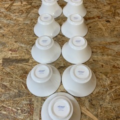 C(7668)直接引き取り限定 ノリタケ 白磁器 ミニボウル 11個セット サラダボール 食器 Noritakeの画像