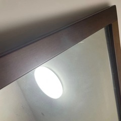 🏷️超大型　ミラー　鏡　270サイズ　相当　木製フレーム　 全身鏡 縦長 ブラウン 【非対面・引き取り限定】　　の画像