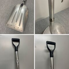 J7P2387 カチ割り スコップ アルミ製 伸縮式 持ち手 柄 全長 96cm 角スコ 雪かき 除雪 作業 農業 用具 工具 ガーデン 冬 土木 現状の画像