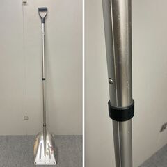 J7P2387 カチ割り スコップ アルミ製 伸縮式 持ち手 柄 全長 96cm 角スコ 雪かき 除雪 作業 農業 用具 工具 ガーデン 冬 土木 現状の画像