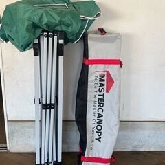 【美品】UVカットパラソル＆マスターキャノピー　ワンタッチタープテント　耐水　日よけ　アウトドアの画像