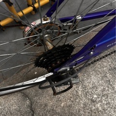 自転車　青　27インチ　ギアあり　カゴ付き自転車　ママチャリ　ELLIPSE&ARCH の画像