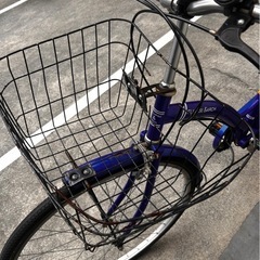 自転車　青　27インチ　ギアあり　カゴ付き自転車　ママチャリ　ELLIPSE&ARCH の画像