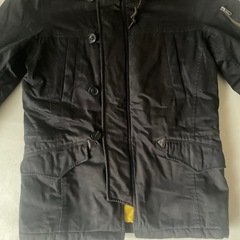 PAZZO パッゾ 291295=HOMME フード付き ジャンバー ブラック Mサイズ相当 中 キルティング加工 防寒ジャンバー 中古品  の画像