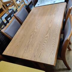【愛品倶楽部柏店】一枚板風 ダイニング5点セットの画像