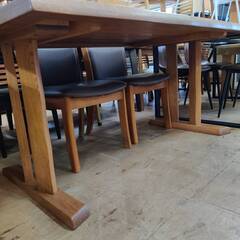 【愛品倶楽部柏店】一枚板風 ダイニング5点セットの画像