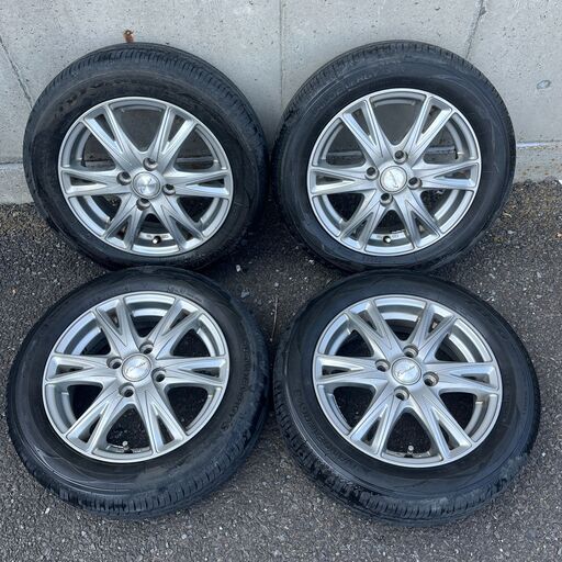 HOTSTUFF Exceeder ホットスタッフ エクシーダー 4.5J-14+43 100/4H ハブ径73ミリ ナットホール約13ミリ TOYO NANOENERGY 3(トーヨー ナノエナジー) 155/65R14 75S 2020年製 ラジアルタイヤ付き4本セット ワゴンR / スペーシア / N-BOX / デイズルークス / タント 他