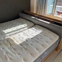 【直接orエリア配送限定】　/ニトリ クイーン跳ね上げ式ベットフレーム　Nスリープマットレス　の画像