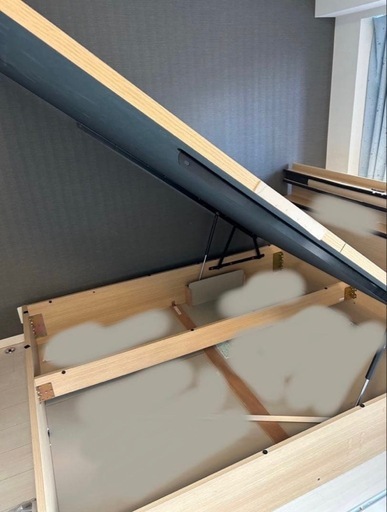 直接orエリア配送限定】 /ニトリ クイーン跳ね上げ式ベットフレーム N