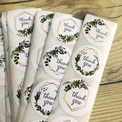 サンキューシール　thank you お洒落　最安値　グリーン　ナチュラルの画像