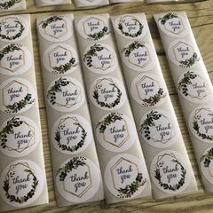 サンキューシール　thank you お洒落　最安値　グリーン　ナチュラルの画像