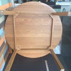 店頭引き渡し 中古 ダイニングテーブル 丸テーブル 木製 幅120cm 無印の画像