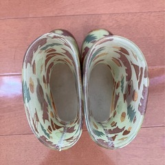 montbell モンベル　キッズ長靴 クマ・ドングリ迷彩柄　グリーン14cmの画像