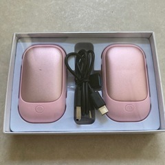 電子カイロ 充電式カイロ 両面発熱 3段階温度調節 7000mAh モバイルバッテリー機能  ピンク 繰り返し使える すぐ暖かいの画像