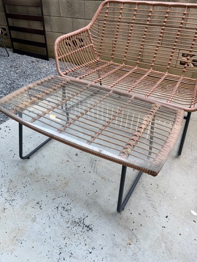 ガーデンセット Depos ラタン調 ナチュラルラタン4点セット 屋外家具
